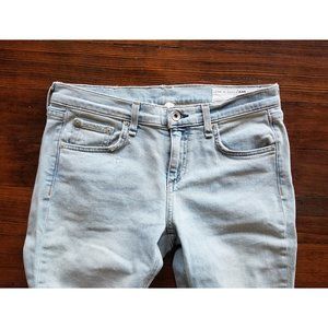 Rag & Bone Glena mid-rise straight-leg jeans, bleached, distressed, size 26